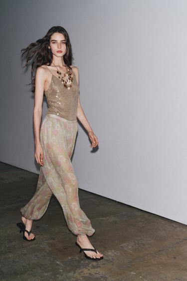 TOP EN MAILLE SEQUINS - Doré de Zara - Image 4