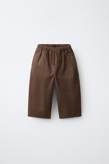 PANTALÓN BAGGY - Marrón de Zara