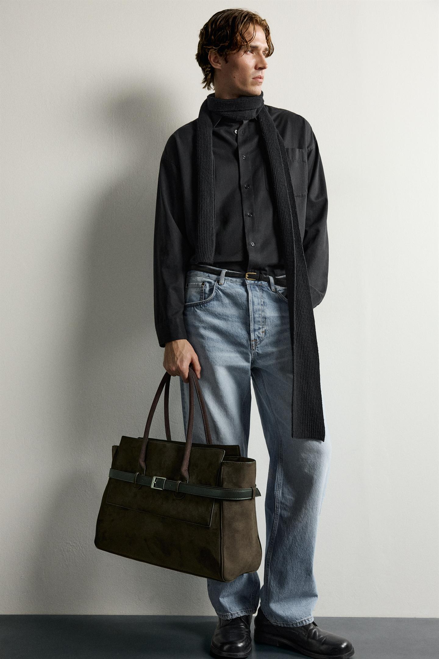 Мужская сумка Zara Belted Handbag, цвет: Коричневый — фото 2