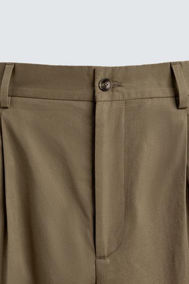 LIMITED EDITION RELAXED FIT PLEATED TROUSERS - Beige by Zara - Image 8