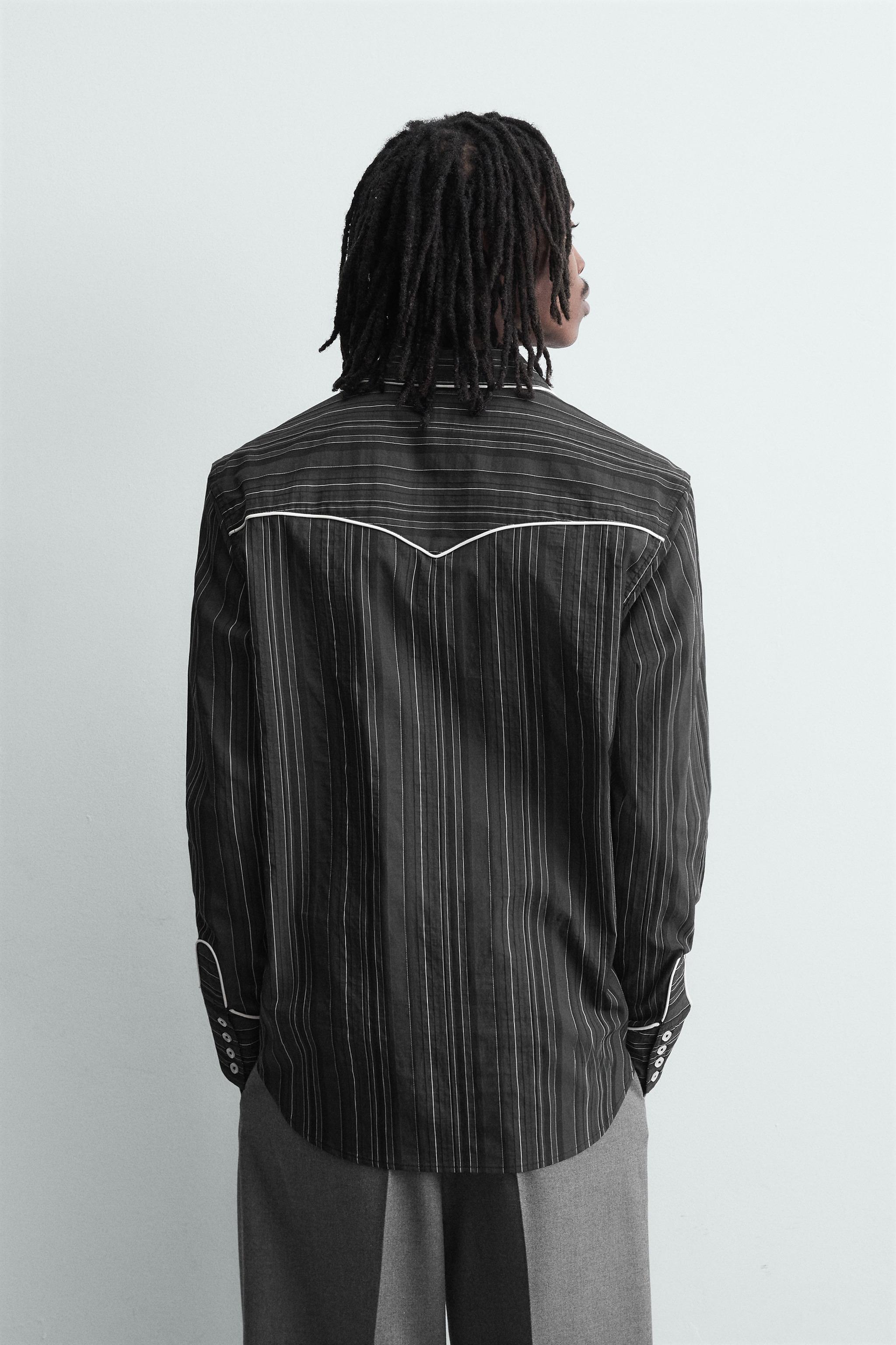 CONTRAST PIPING WESTERN SHIRT