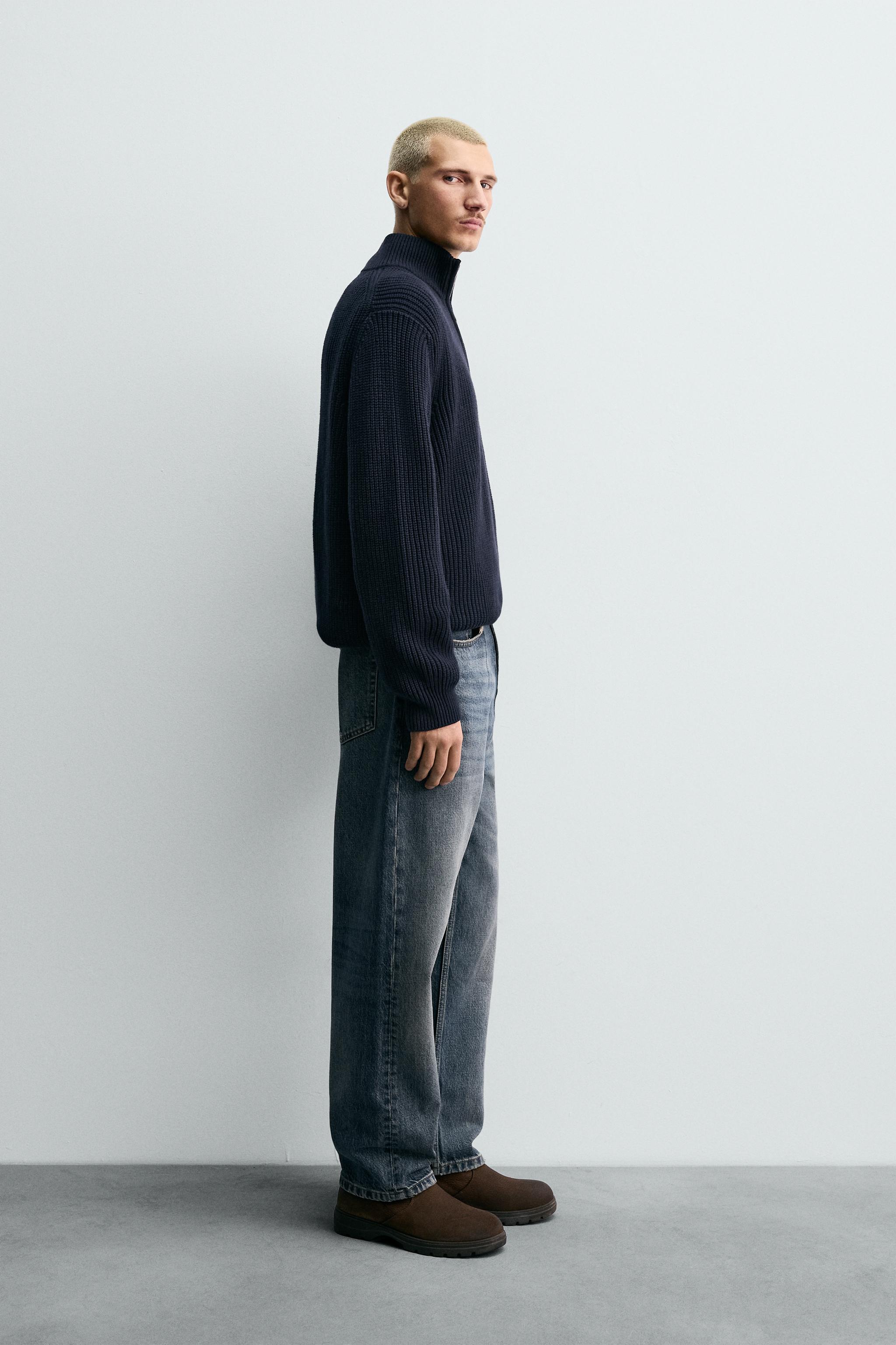 PURL KNIT QUARTER-ZIP SWEATER