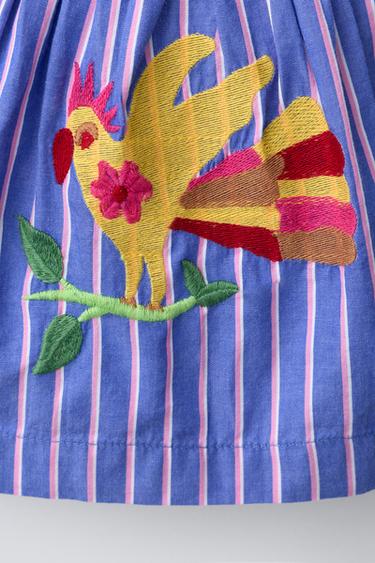 STRIPED EMBROIDERED TOP SISSEL EDELBO X ZARA KIDS - Blue by Zara - Image 2