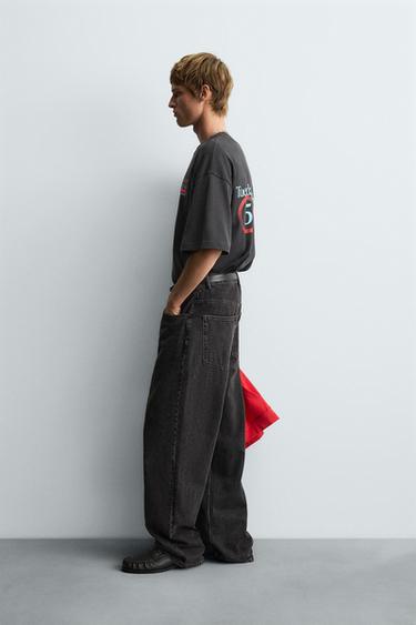 WASHED NUMBER T-SHIRT - Black by Zara - Image 3