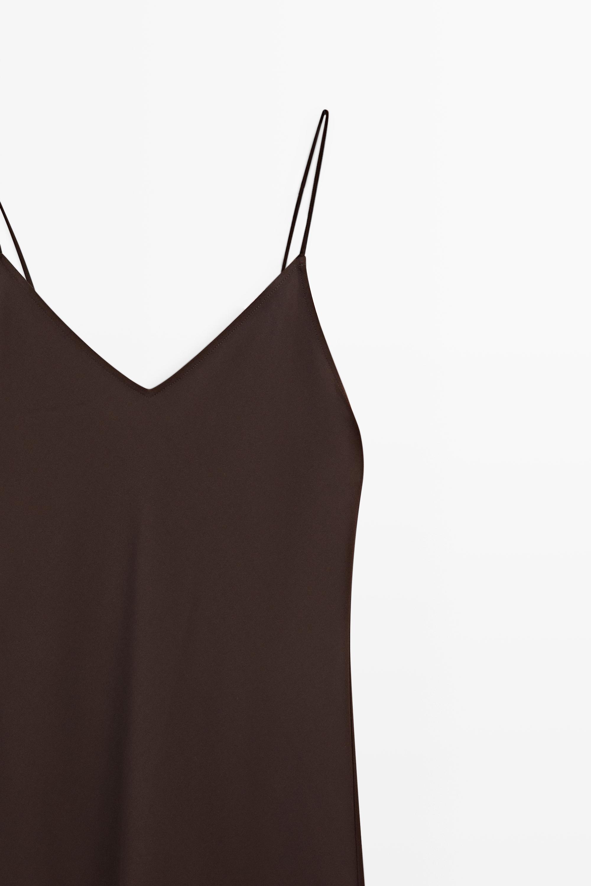 Robe midi fluide à bretelles
