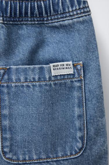 DRAWSTRING DENIM BERMUDA SHORTS - Mid-blue by Zara - Image 3