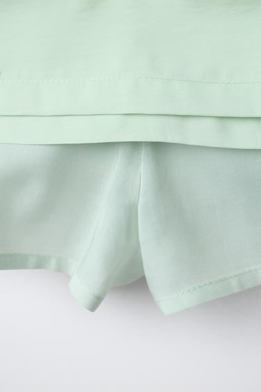 TAFFETA SKIRT WITH WAIST DETAIL - Light lime green by Zara - Image 3