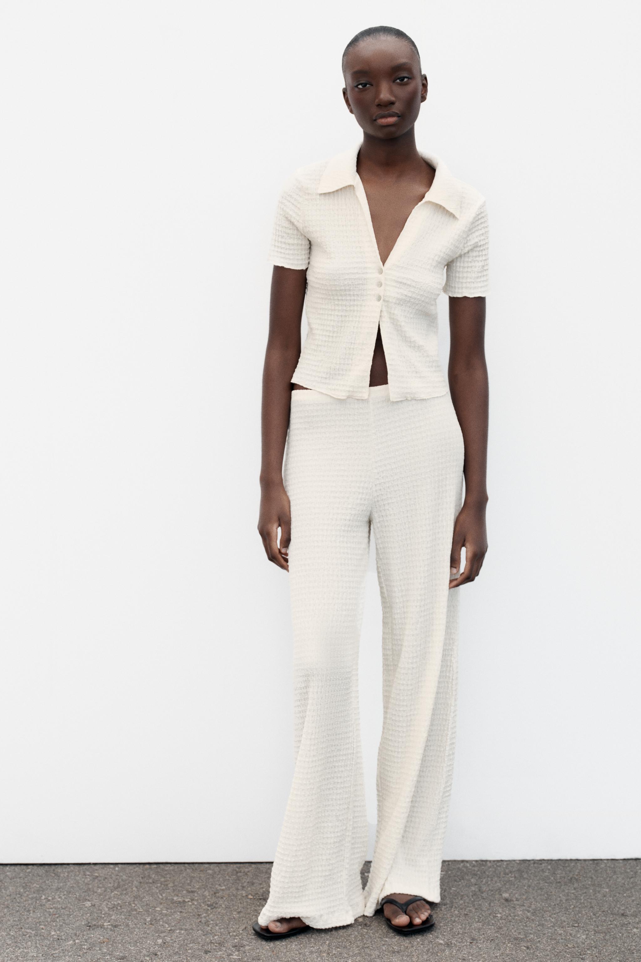 クロップ丈テクスチャードジャケット - エクリュ | ZARA Japan / 日本