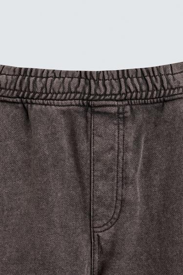 FADED WIDE-LEG JOGGER TROUSERS - Brown by Zara - Image 8