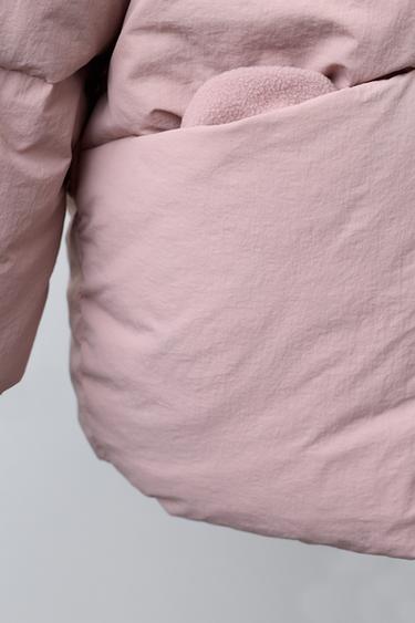 DOUDOUNE EN PLUME ET DUVET DÉPERLANTE ET CAPUCHE EFFET FOURRURE AMOVIBLE - Rose de Zara - Image 7