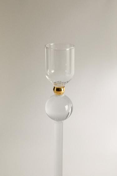 CANDLEHOLDER WITH GOLD DETAIL - Crystal by Zara - Image 2