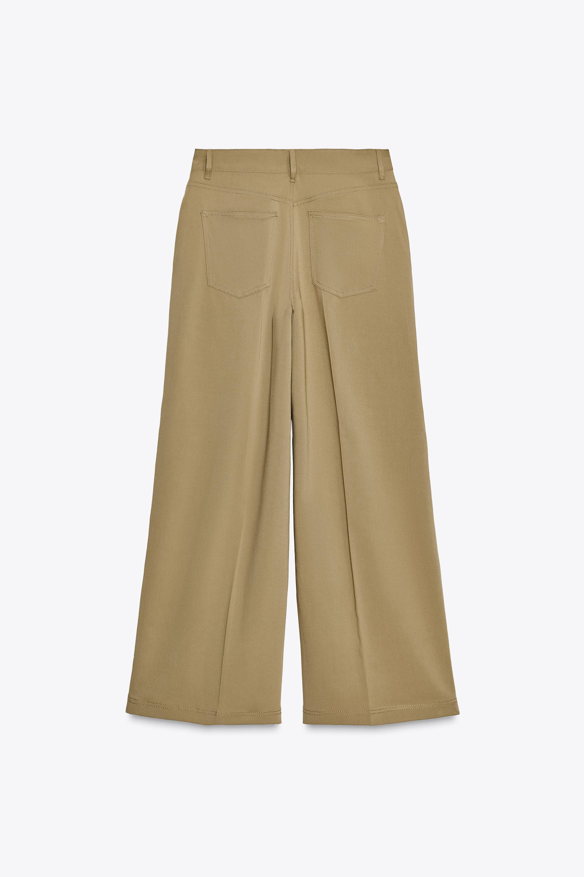 ZW COLLECTION WIDE LEG PANTS - taupe brown | ZARA United States