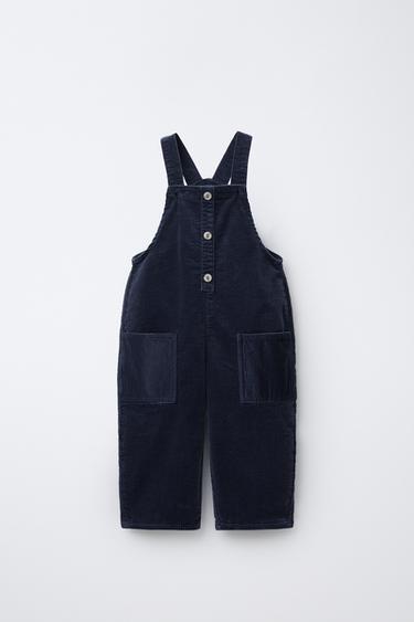 LONG CORDUROY DUNGAREES - Mid-blue by Zara