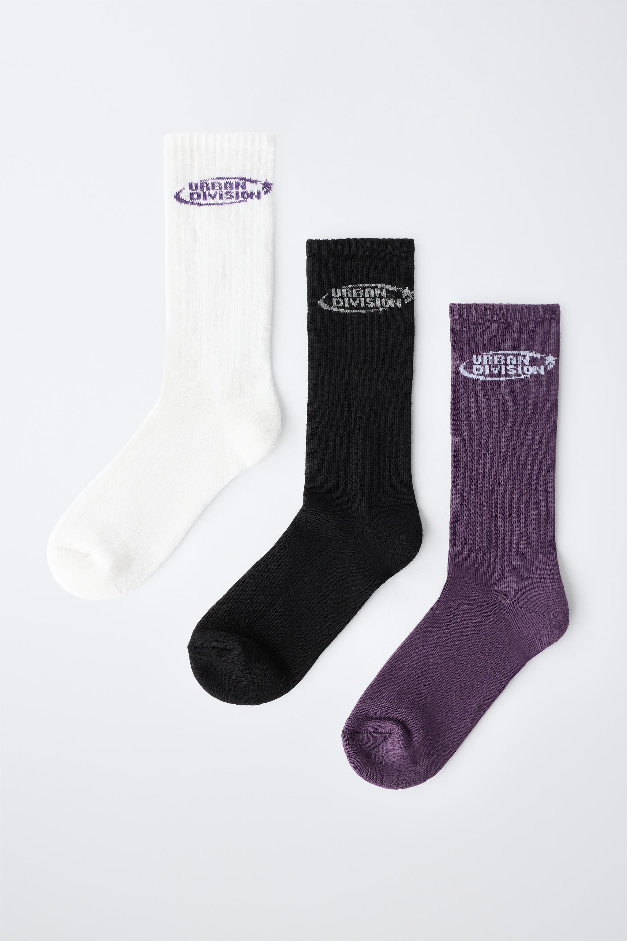 3-PACK OF MID-CALF LOGO SOCKS