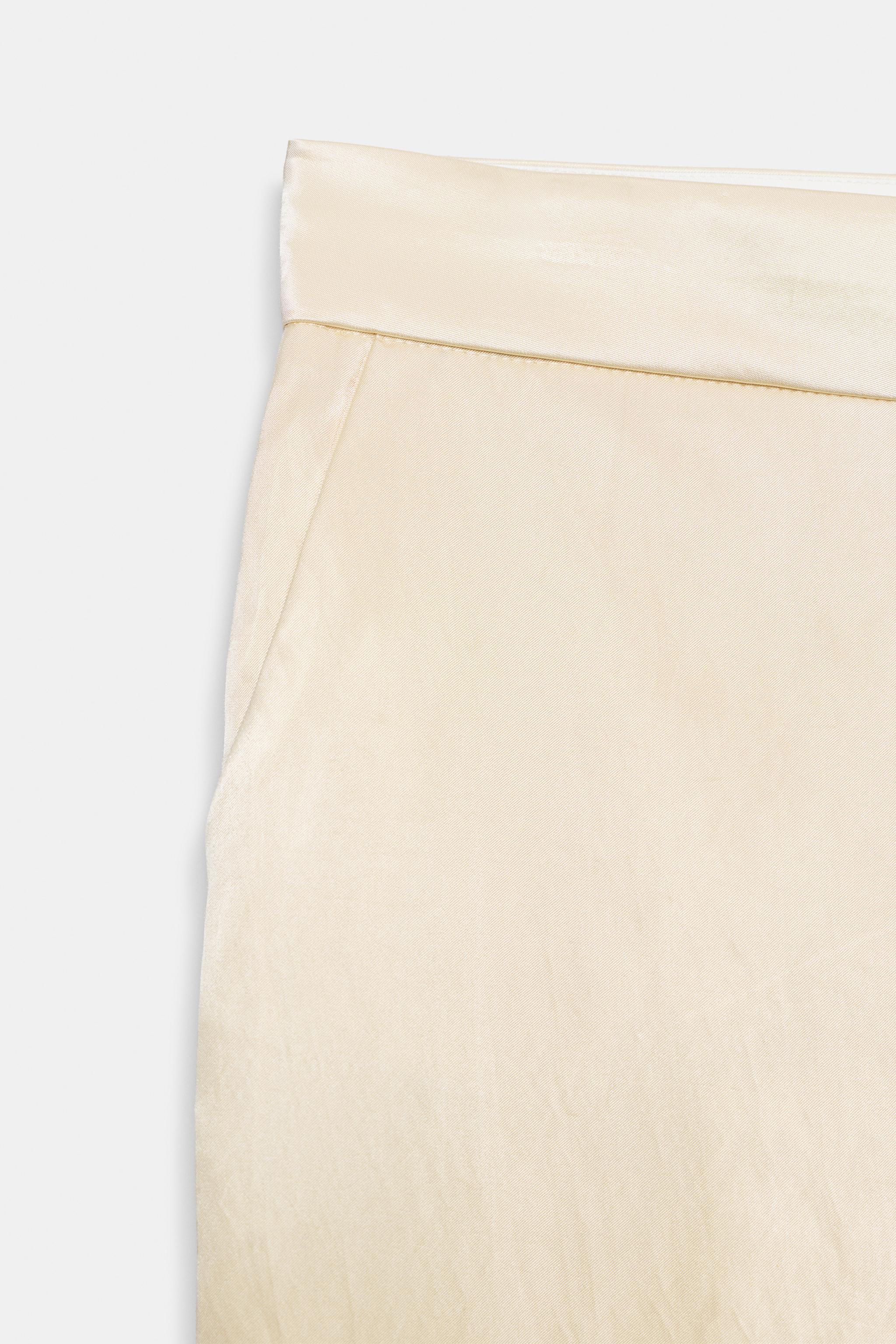 Женские брюки Zara SATIN EFFECT CONTRAST PANTS — фото 4