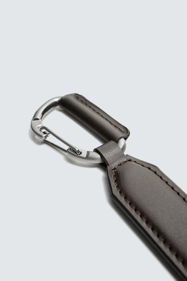 LEATHER KEY RING - Brown by Zara - Image 1