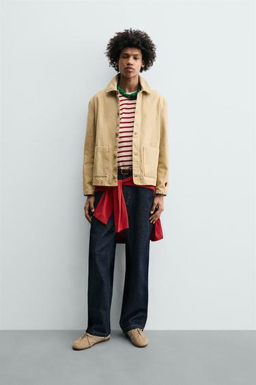 CAMISA AMPLA RELAXED FIT CANVAS AMANDA LOBOS X ZARA - Bege / Torrado da Zara