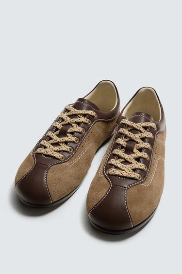 BASKETS EN CUIR HARRY LAMBERT FOR ZARA X DISNEY - Marron de Zara - Image 1