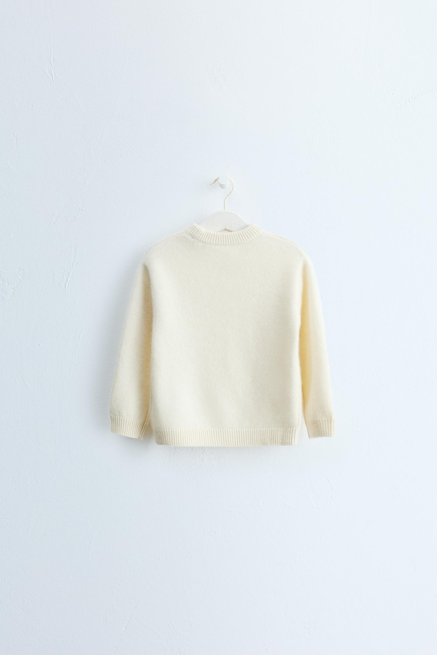 Детский свитер Zara Timeless - 100% Cashmere, цвет: Экрю — фото 3