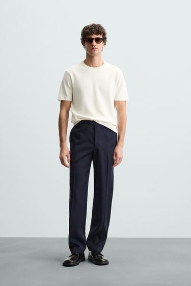 CAMISETA PUNTO RELAXED FIT - Crema de Zara - Imagen 0