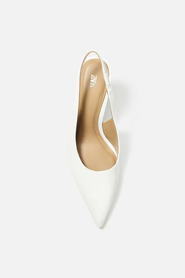 Zara ASYMMETRIC HEELED SHOES - white