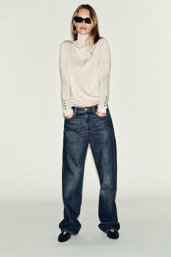 BASIC HIGH NECK KNIT JUMPER - Ecru by Zara - Image 0