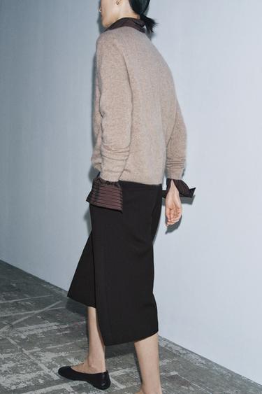 PULL EN LAINE ET CACHEMIRE À MANCHES LONGUES - Marron / Taupe de Zara - Image 1