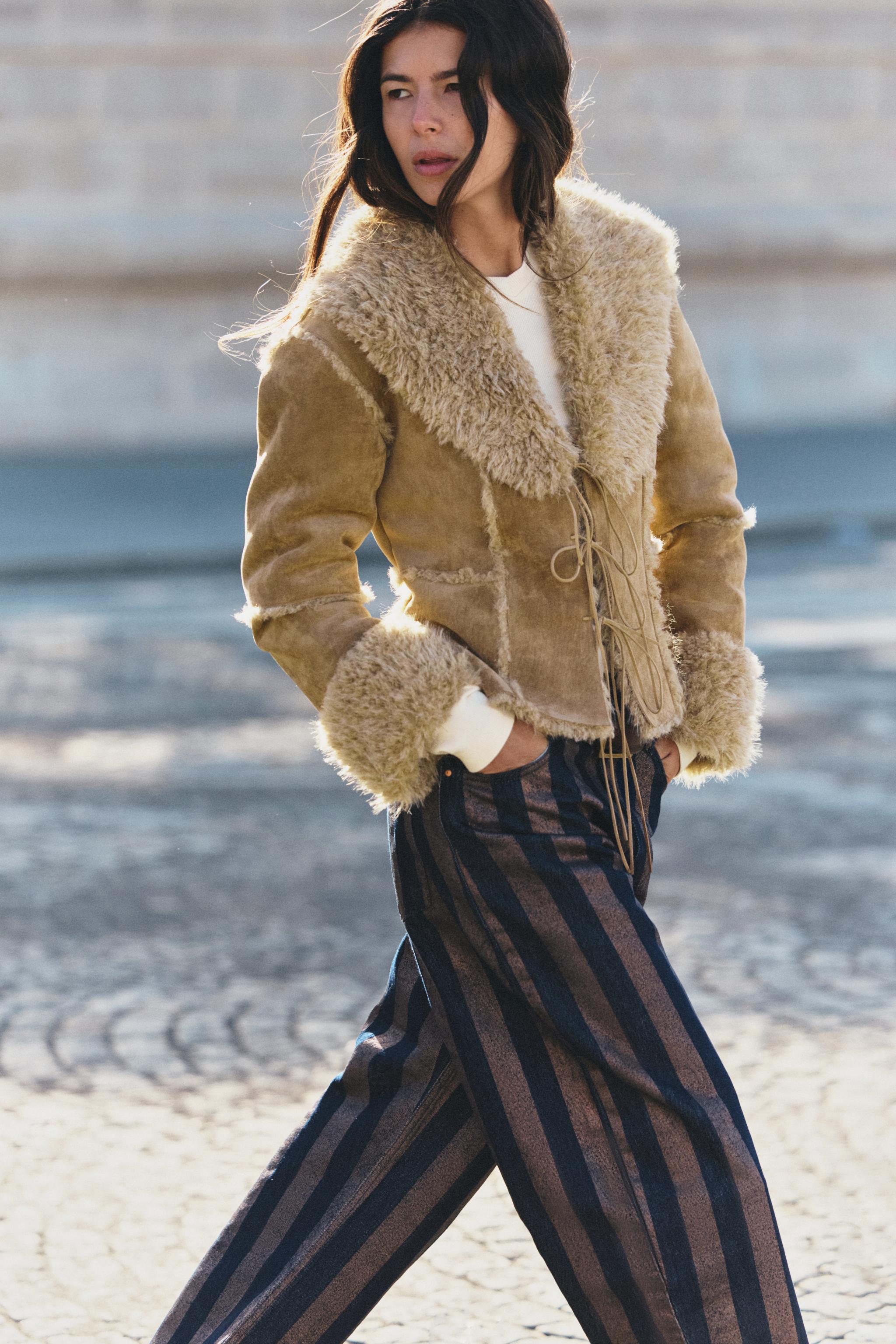 Faux Fur And Faux Suede Jacket by Zara