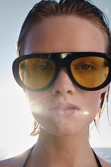 MAXI SHIELD SUNGLASSES - Black by Zara