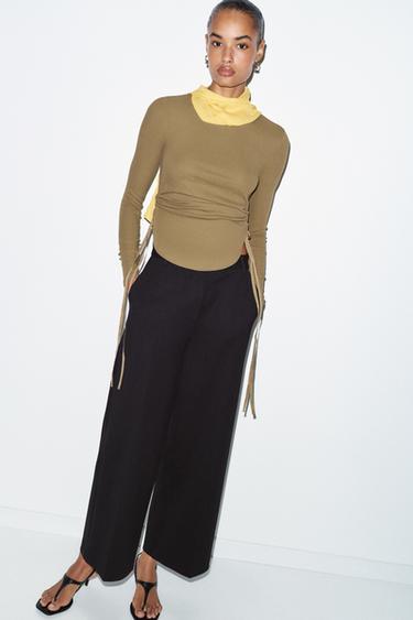 CAMISETA RÚSTICA CORDÓNS - Marrón tabaco de Zara