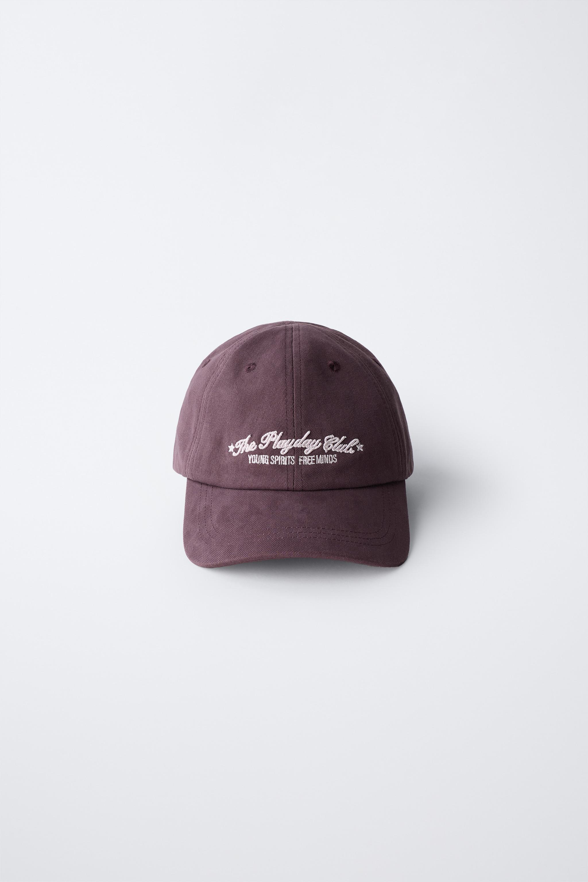WASHED EFFECT EMBROIDERED TEXT CAP - Purple marl | ZARA United States