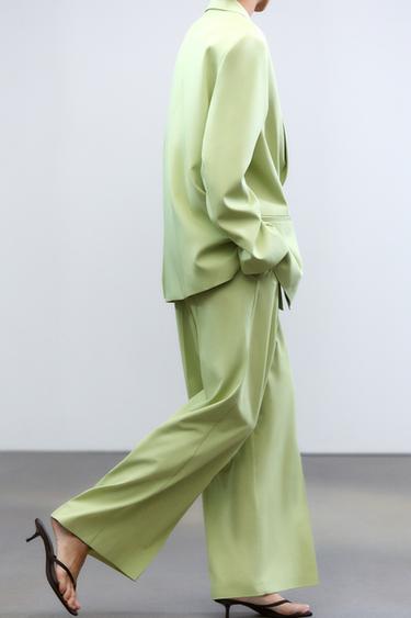TROUSERS WITH BELT LOOPS - Apple green by Zara - Image 2