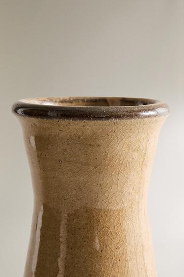 CYLINDRICAL TERRACOTTA VASE - Brown / Taupe by Zara - Image 4