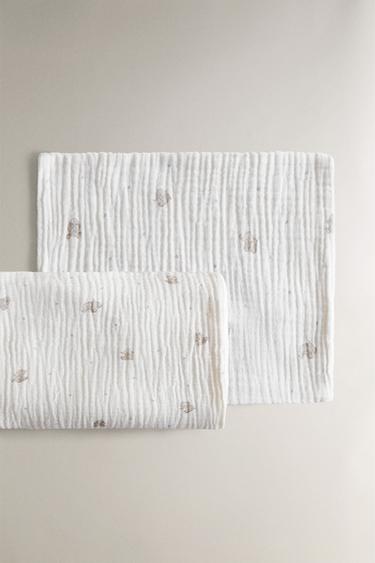 MUSLIN ELEPHANT MINI COT SHEET SET - Grey by Zara - Image 0