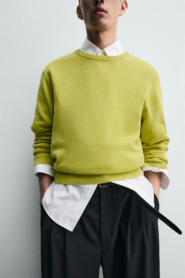 PULL LÉGER EN COTON - Citron vert de Zara - Image 6