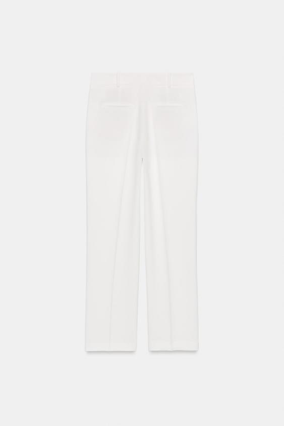PANTALON DROIT À BOUTONS - Blanc cassé de Zara - Image 6