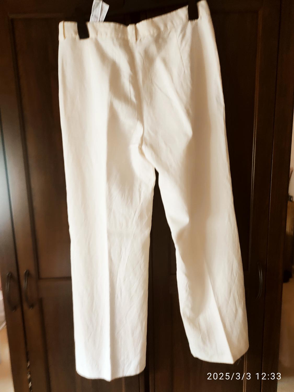 LINEN-BLEND FLARED TROUSERS - Image 2
