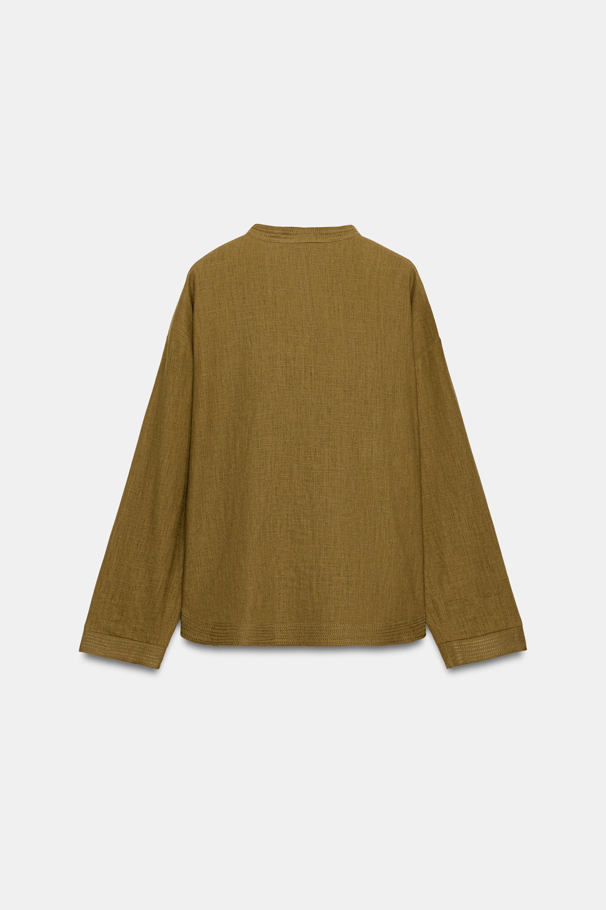 LINEN SHIRT WITH FROG FASTENING