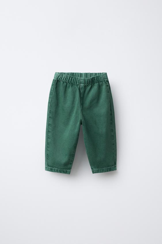 TWILL BAGGY TROUSERS - Mid-green by Zara - Image 0