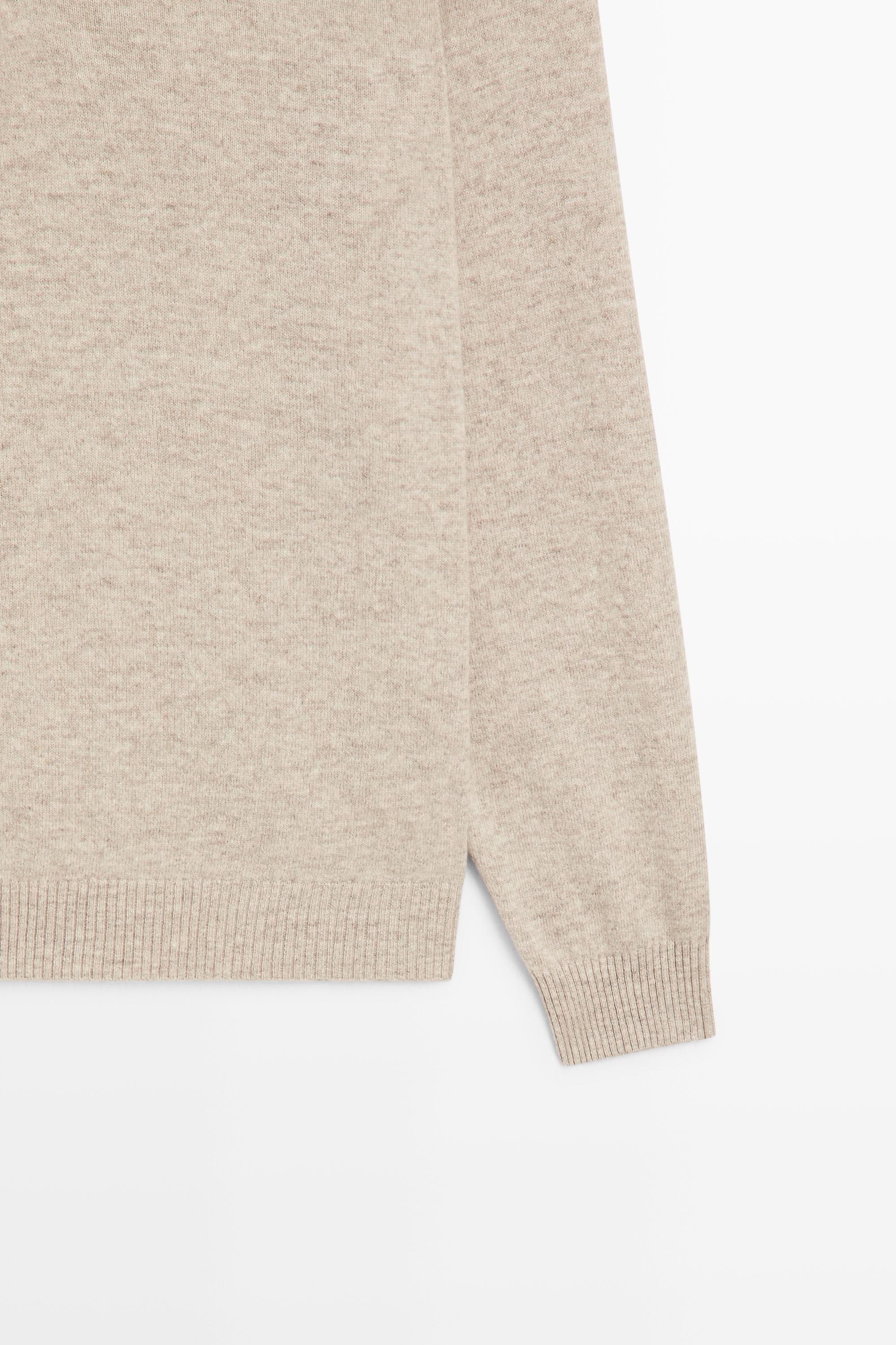 Wool cashmere blend polo sweater
