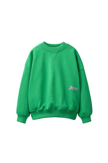 SWEATSHIRT COM MENSAGEM PENN © - Verde da Zara