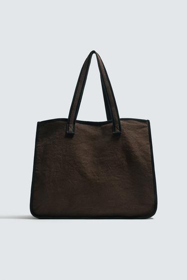 SAC SHOPPER EN TISSU - Marron de Zara