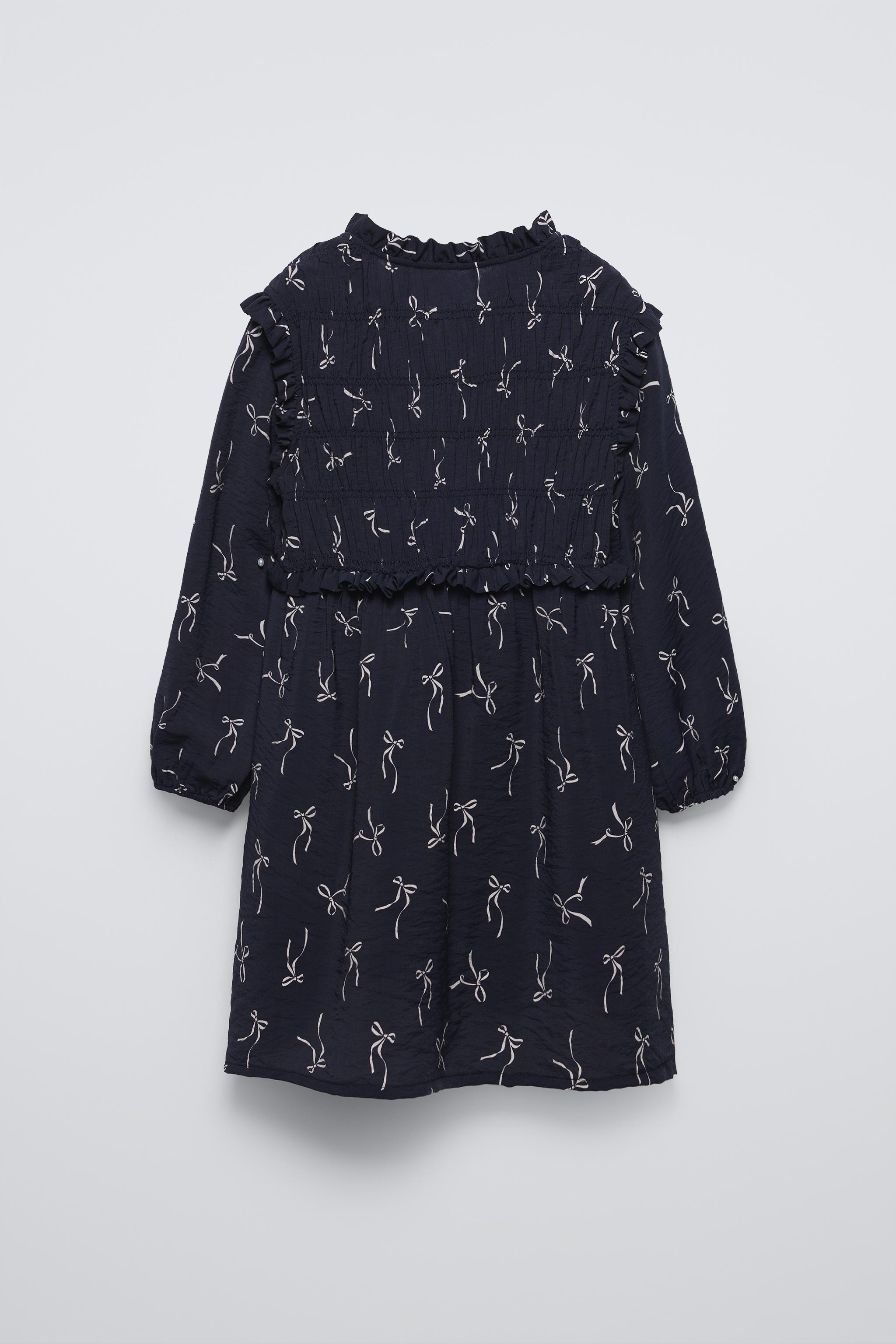 ZARA - 【新品】ZARA ザラ リボン付きプリント柄シャツ Sサイズ