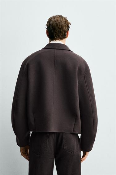 BOXY FIT WOOL BLEND JACKET - Dark brown by Zara - Image 2