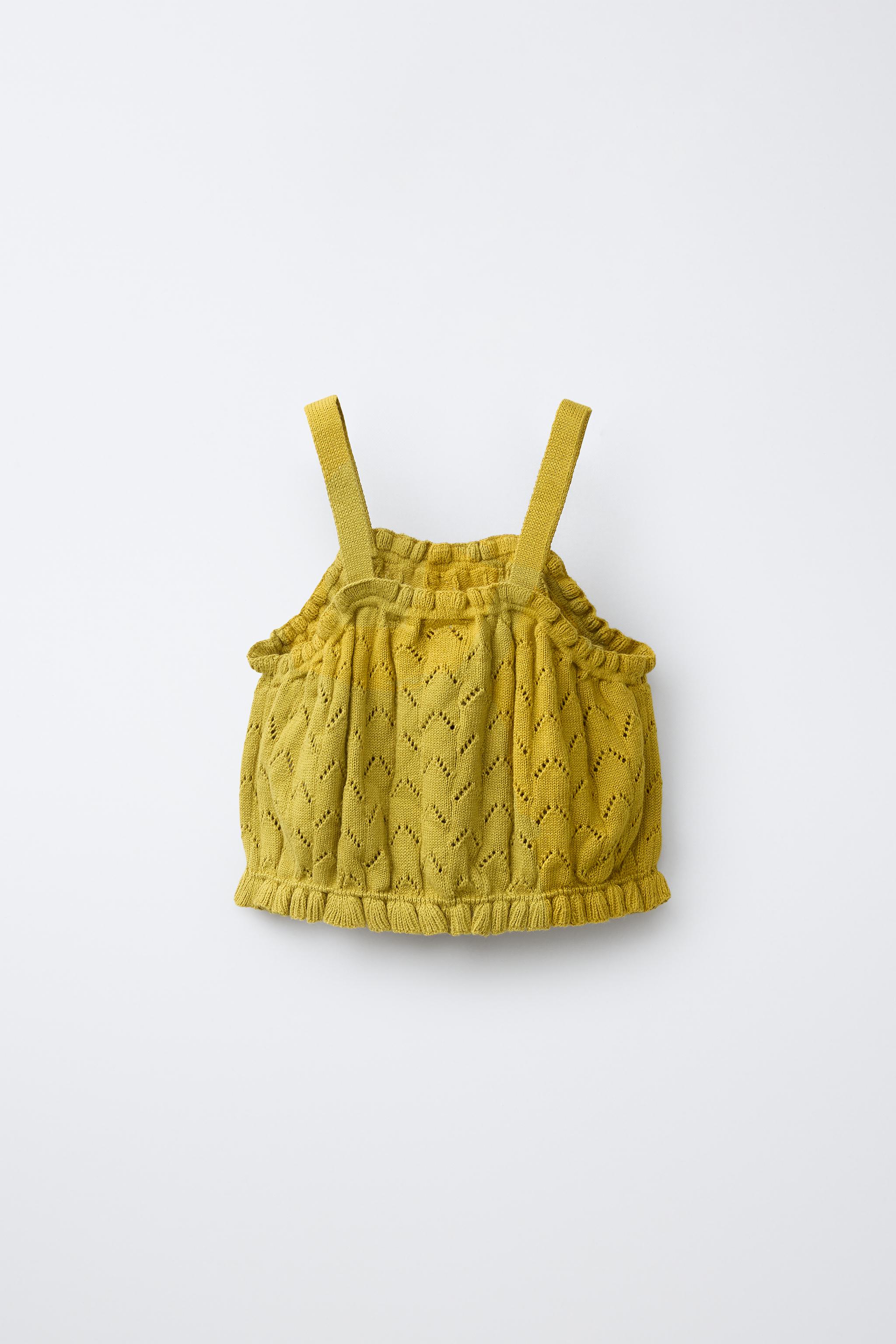 COTTON LINEN EMBROIDERED KNIT TOP — Oil