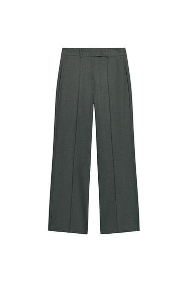 PANTALÓN RECTO TIRO MEDIO - Verde medio de Zara