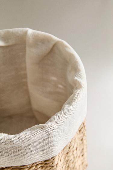 ROUND BASKET WITH COTTON LINING - Light beige by Zara - Image 2