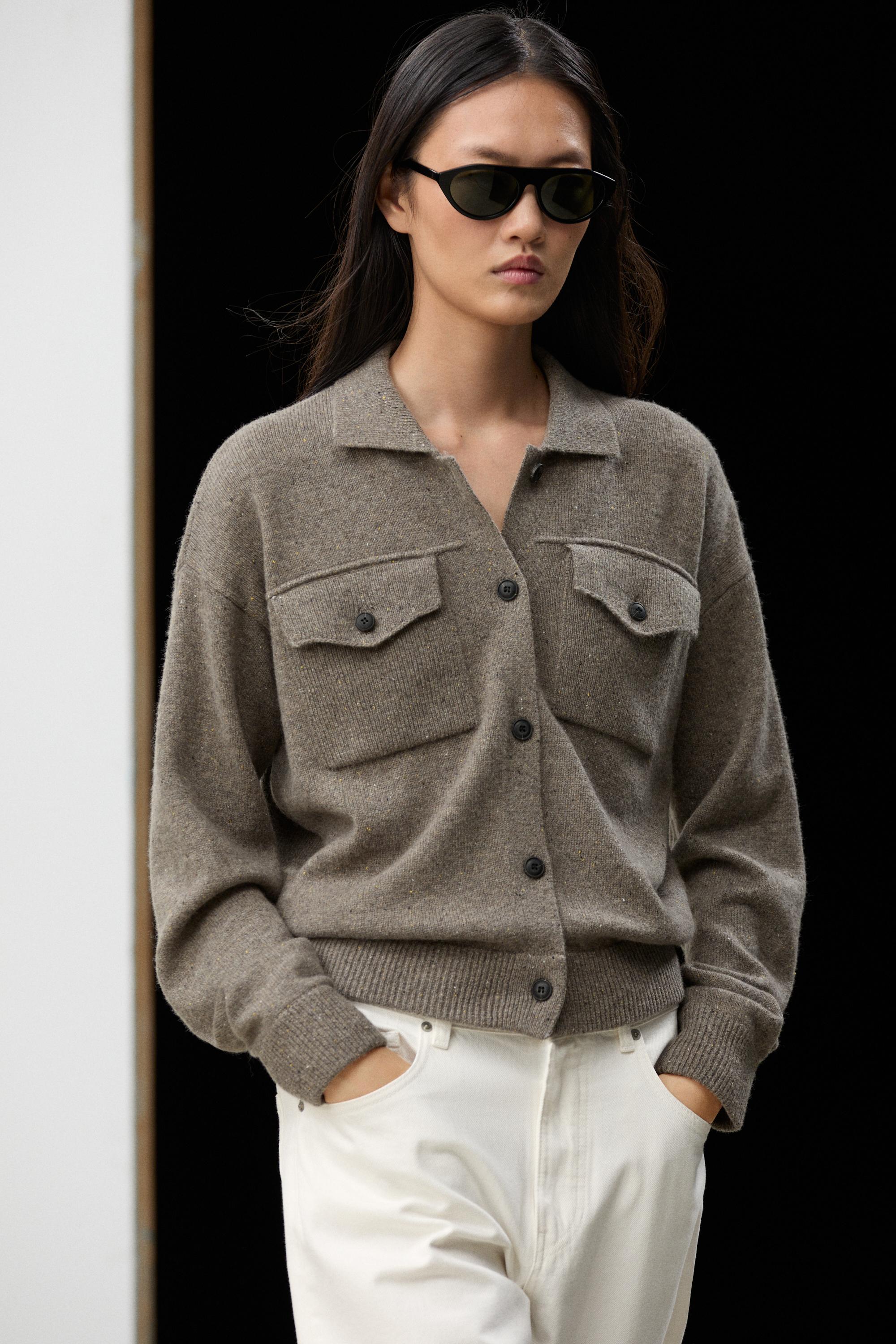Cardigan en maille mélangée de laine, détail poches