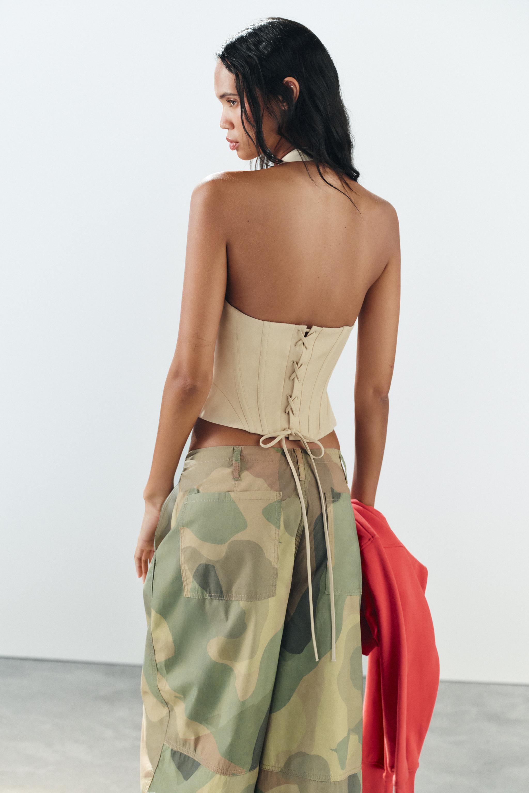 Zara KORSE TARZI HALTER TOP görsel 4