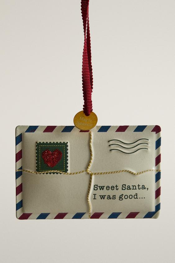 Zara LETTER CHRISTMAS TREE DECORATION - Oyster-white - Image 0